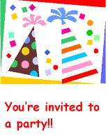 party hat invitation